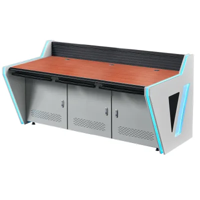 High Technique Sense Three Person Desk Consoles for Monitoring Room Command Center with Good Appearance at Competitive Price