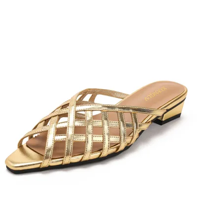 Knitted Perforated Square-toe slippers for LadyShoes