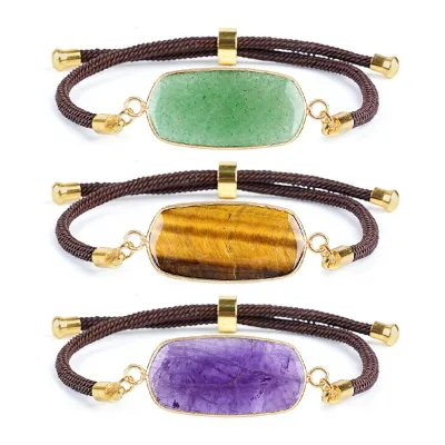 Wholesale Natural Tiger's Eye Bracelet Crystal Healing Stone Fashionable Handmade Adjustable Unisex Jewelry for DIY Gift