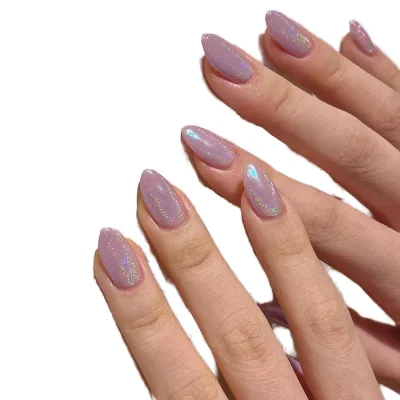 Press on Nails cat Eyes Bling Glitter 3D Bow Tie Flowers Hot-selling Short Almond Nail