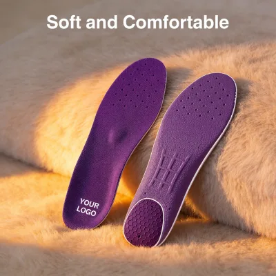 Arch Support Orthotic Insoles with Deep Heel Cup, Pebble Grip Base Custom Logo for Plantar Fasciitis Flat Feet Relief