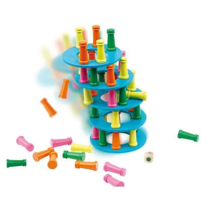 Leaning Tower Pisa Balancing Game Montessori-style Parent-Child Interactive Wooden Stacking Game Educational Toy