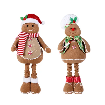 76cm High End Version Kitchen Gingerbread Man Ornament Christmas Red Festive Recycling Adjustable Height Biscuit Figure Figure