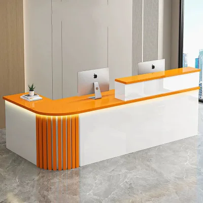Best Selling Custom Robust Modern Wooden Commercial Office Reception Desk for Hotel School Hospital Lobby