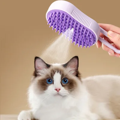 Sustainable Pet Hair Massage Brush Steam Comb for Cat and Dog Grooming Removes Floating Hair