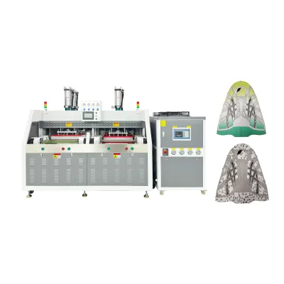 Two Stations Embossed Pressing Seamless Sport Shoe Machine Footwear Industrial Manufacturer