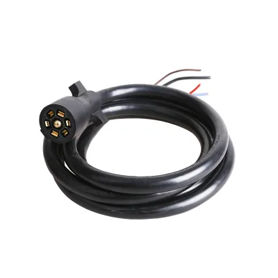 8ft 7-Way Trailer Plug Cord Wiring Harness 7-Pin Trailer Wire Cable Brake & Light Control Wiring Connector for RV