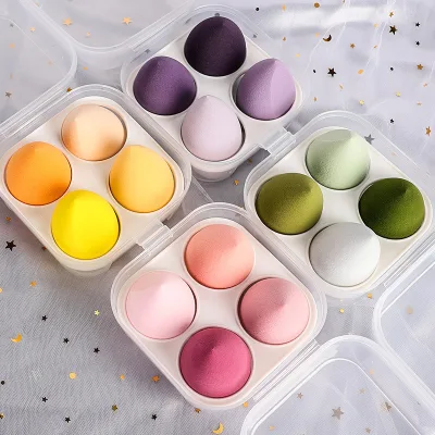 Custom logo Soft Vegan 4pcs Sponge Makeup Tool Custom Brand