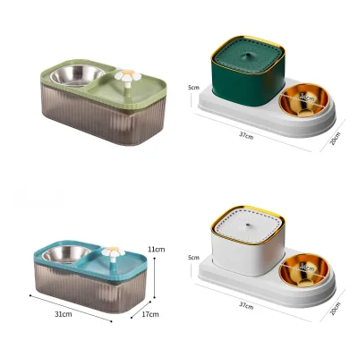 Wholesale Automatic Pet Feeder Bowl Integrated Drinking Feeding Machine Cats Dogs Steel Construction Power Included Travel