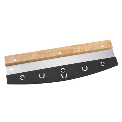 Customized Stainless Steel Pizza Cutter with Wooden Handle and Blade Cover-Essential Pizza Tools