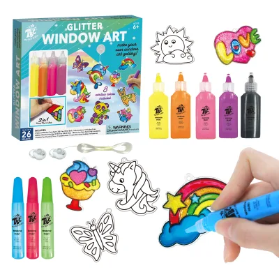 Hot Sale Brand the Best Crafts Glitter Window Art Kit for Boys and Girls Art Crafts Gift for Kids
