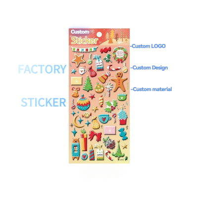 Merry Christmas Custom Cartoon Foam Stickers Festive Christmas Decoration and Decorative Decal for Promotional Gifts