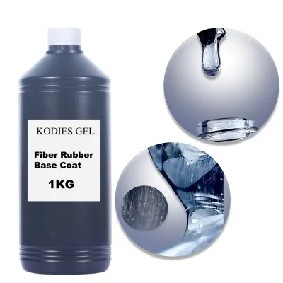 1KG Fiber Rubber Base Coat Clear Gel Nail Polish Micro Fiberglass Builder Extension Gel Repair Damaged Nails Stronger Manicure