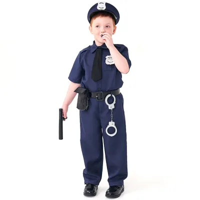 Kids Boy Halloween Blue Career Uniform Role Play Costume Stage Performance Festival Party Children's Day Cosplay Carnival Outfit