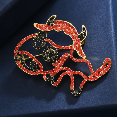 Rhinestone Crystal Bull Brooch Zodiac Brooches Women and Men Pin Animal Cattle Cow Brooch Jewelry