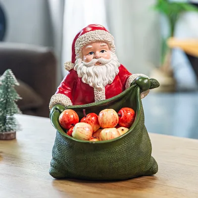 Handmade Santa Claus Statue Resin Holder - Practical Desk Decor, Holiday Gift & Home Decor for Christmas Souvenirs