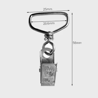 Nickel Embossed Lanyard Clip D Ring Spring Badge Clip ID Card Mask Strap Metal Hardware Buckle