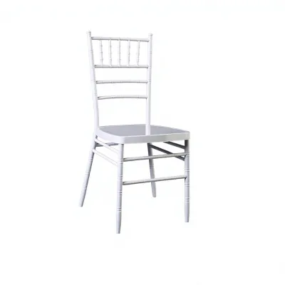 Wholesale Modern Minimalist White Outdoor Metal Dining Chairs with Romantic Upholstered Backrest Stackable for Weddings Banquets