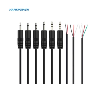 Customize 2.5 3.5 MM AUX Mono Cable 3 Pole 4 Pole Male Female 3 Cores 4 Cores Audio Cable