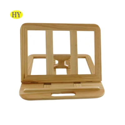 Creative Wood Book Stand Cookbook Holder Reading Desk Stand Portable Bamboo Wooden Lightweight Textbooks Books Bookstand