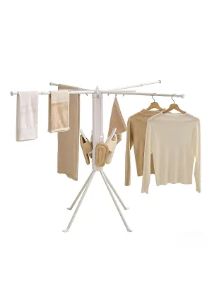 Foldable Octopus Clothesline, Extendable and Floor Standing, No Need to Install Carbon Steel Octopus Clothesline Pole