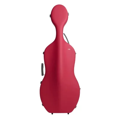 JML Red Carbon Fiber Cello case with Soft-touch Scratch-resistant Surface Dual Shoulder Strap Ultra-lightweight at 2.6kg