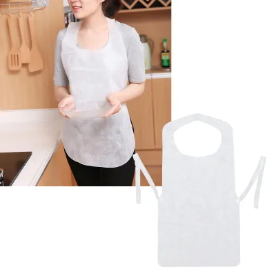 Waterproof Oil Resistant Printed Disposable Non-Woven Polyester Kitchen Cooking Sleeveless Apron Comfortable