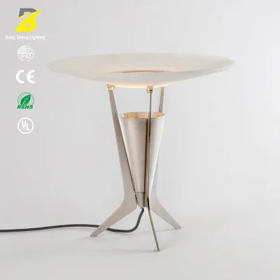 Modern Disc-Shaped Glass Table Lamp - Minimalist LED Accent Light for Living Room & Bedroom