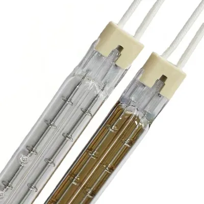 Printer Pad Application 600W Twin Tube IR Heating Halogen Half Gold Tungsten Quartz Infrared Ray Heater Filling Drying Lamp