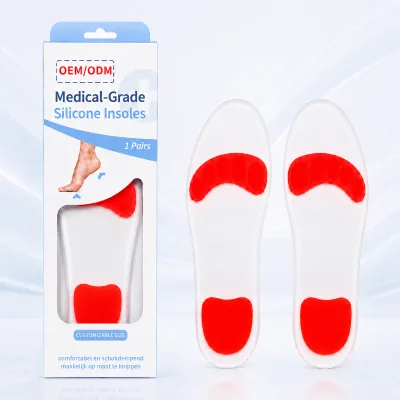 China Supplier Massage Spring Silicone Liqude Gel Insole Pain Heal Cushion Bone Spurs Pain with Customized Color Box