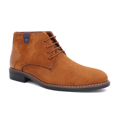 Men's New Design Suede PU Leather Lace-Ups Waterproof Ankle Boots for Winter and Autumn Desert Style Boots