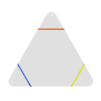 3 in 1 Mini Plastic Fluorescent Marker Pen Minimalist Triangle 3-Color Highlighter Cool OEM with Custom Logo