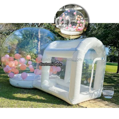 Outdoor Inflatable White Jump House White Castle Bounce House Party Dome Tent Inflatable Transparent Bubble House with Balloon