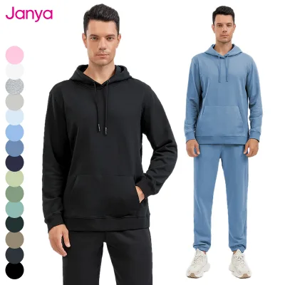 Heavyweight 320g Mens and Womens Terry Pullover Hooded Sweatshirt Sports Sweatpants 2 Piece Suit Casual Tracksuit Set for Unisex