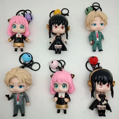 HUAYI 6PCS/Set Ornaments Action Figure Model Toy Anime Spy X Family Anya PVC Figure