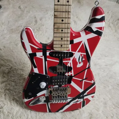 Left-Handed Electric Guitar for Sticker Vintage Look Basswood Body Maple Neck