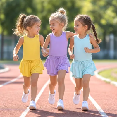 New Product Summer Kids Sisters Outfit Sleeveless Round Neck Short Pleated Skort Built in Liner Athletic Wear Girls Clothing
