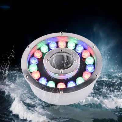 HOTOOK 9W AC 24V IP68 Automatic RGB IP68 Stainless Steel RGB OK Lighting LED Underwater Water Fountain Ring Lights Nozzles 316