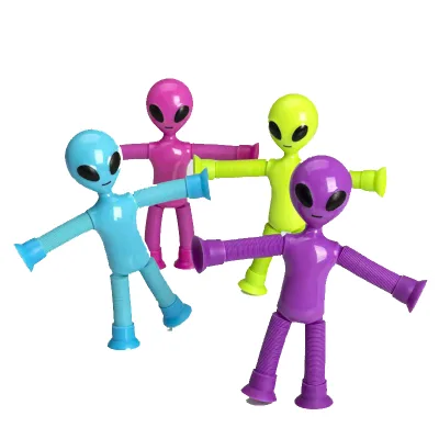 Pop Tube New Product Cartoon Alien Telescopic Tube Toy Fun New Strange Puzzle Decompression Stretch Tube Fidget Toy