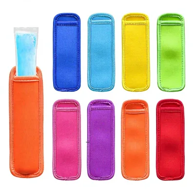 Customized Ice Pop Sleeves 8-Piece Reusable Washable Freezer Popsicle Holder for Kids