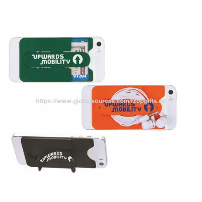 Promotional Silk Screen Print Silicone Mobile Phone Card holder Card Case