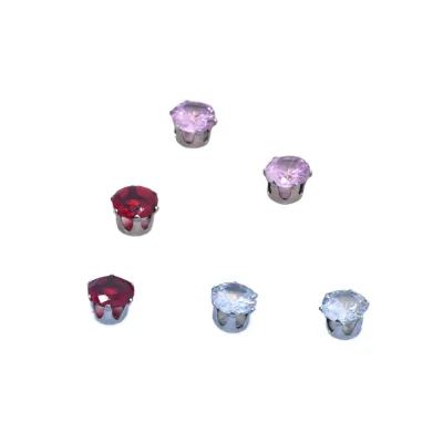 Simple and Sweet Style Multi-Color Stainless Steel Six-Prong Magnetic Ear Studs, No Perforation, Personalized Zircon Clip Ma