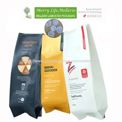 Wholesale high quality customized laminated coffee pouch with one way exhaust valve