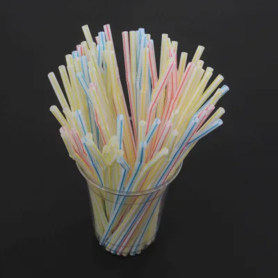 100 Flexible Not Reusable Jumbo Juice Plastic Straws for Drinking