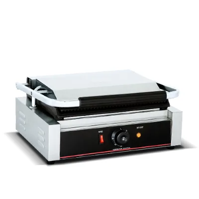 Good Price Commercial Nonstick Electric Panini Maker Grill for Hamburger Sandwich Single Plate Full Flat Electric Panini Grill
