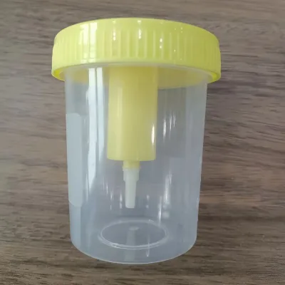 Super Secure Seal EO Sterilized 60ml Vacuum Urine Container with Needle Yellow Cap Prevents Evaporation & Spills