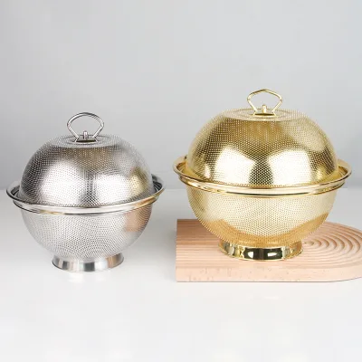 Gold Stainless Steel Colander Strainer 21/24/27Cm Washing Colander Bowl Set