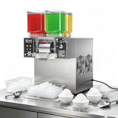 124F Hot Selling Tabletop Snow Ice Machine, 4 Tanks Large Capacity, Stainless Steel Body, 1-Year Warranty, Made in China