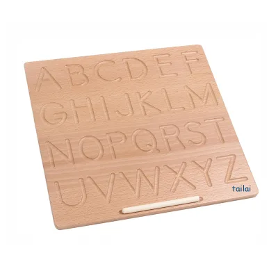 TaiLai Letter Tracing Board Wooden Montessori Toys Double Sided Uppercase Lowercase Letters Fine Motor Skills Development Toy.