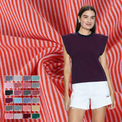 New Trends Soft Breathable Stretch Woven 170gsm 95%cotton 5%spandex Fabric Striped Cotton Shirt Fabric